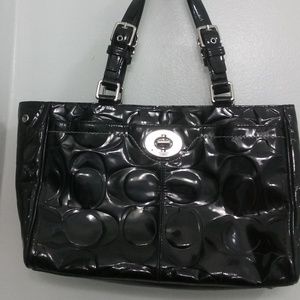 Coach Embossed Hamilton Patent Leather Bag